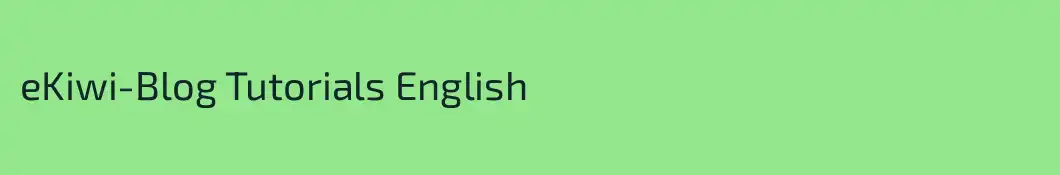 eKiwi-Blog Tutorials English